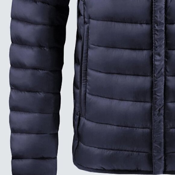 Navy Blue Mens Puffer Coat - Picture 6 of 6